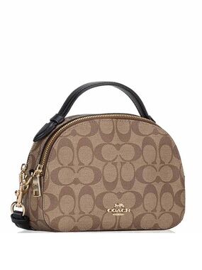 Coach Serena Satchel In Signature Canvas - Brown/Black